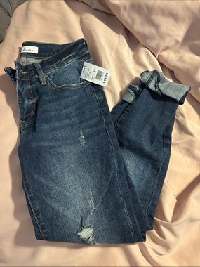 KanCan Dark Blue Skinny Distressed Jeans